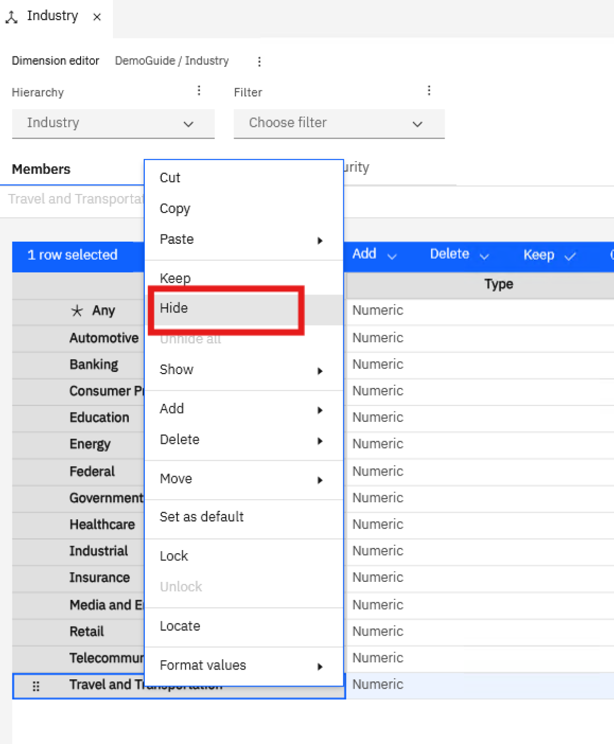 Expand all IBM Planning Analytics